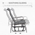 thumbnail image 4 of Grey Metal Glider Chair - Outdoor Rocking Lounger with Neck Support - Patio, Porch & Garden Seating - Breathable Mesh Fabric - Supports 264lbs, 4 of 6