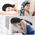 thumbnail image 6 of Long Satin Bonnet Extra Large Sleep Cap Elastic Band Silk Night Sleep Hat for Women Long Curly Hair Braids, 6 of 6