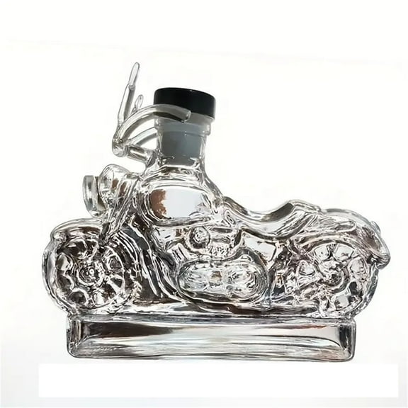 Motorcycle Style Glass Whiskey Decanter Bottle For Liquor Serving And Display As A Unique Gift Idea