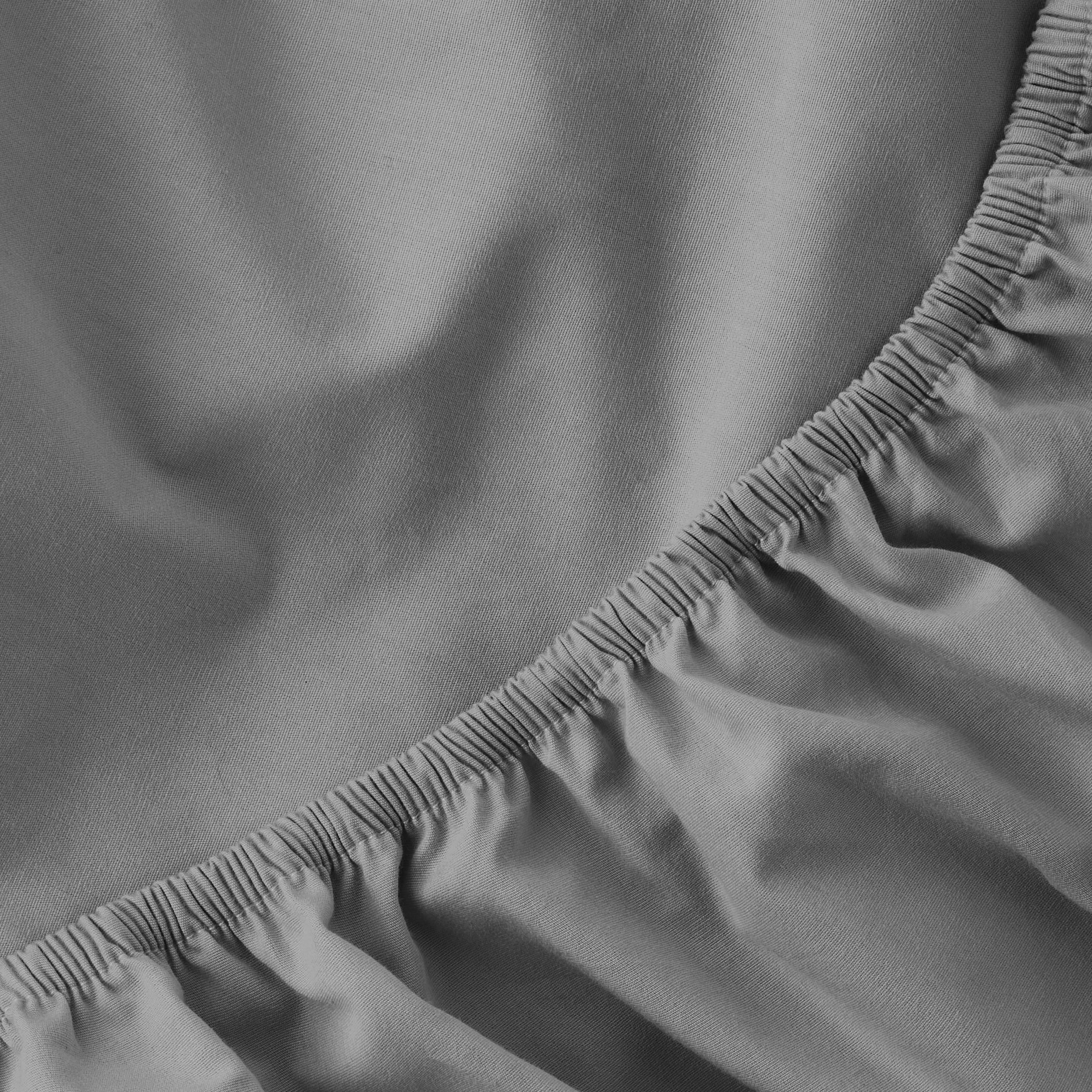Mainstays Easy Care 300 Thread Count Solid Soothing-Gray CVC Cotton Blend Fitted Sheet, King (Adult)