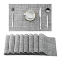 thumbnail image 1 of Juego de 8 manteles individuales Leetaltree, lino, gris, resistentes al calor, 1 of 9