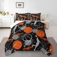 thumbnail image 2 of Erosebridal Basketball Comforter Sets King Size for Teens, Black Grey Down Comforter, Ball Sport Duvet Insert, Lightweight Room Decoration, 3pcs, 2 of 8
