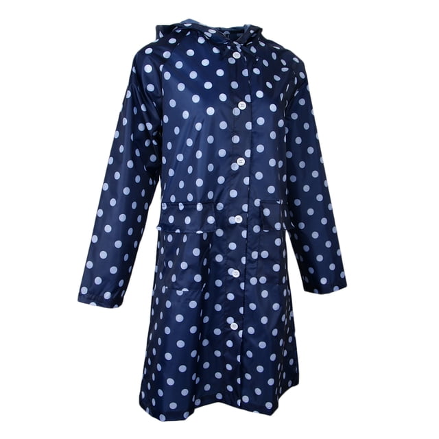 Chubasquero largo para mujer Sunnimix impermeable con capucha azul