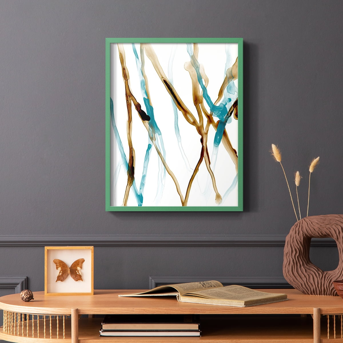 Runnel XVII in Green Solid Wood 8 x 10 Framed Print