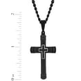 thumbnail image 4 of Men's Black Diamond Accent Black Finish Stainless Steel Cross Pendant 24" Necklace, 4 of 5