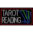 thumbnail image 1 of White Tarot Reading With Cards LED Neon Sign 20" Tall x 37" Wide - inches Black Square Cut Acrylic Backing, with Dimmer - Bright and Premium built indoor LED Neon Sign for Storefront., 1 of 7