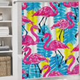 thumbnail image 4 of Flamingo Pattern Shower Curtain Home Decor, Polyester Cotton Fabric Waterproof Modern Bath Curtain with 12 Hooks 72x72 Inch, 4 of 7