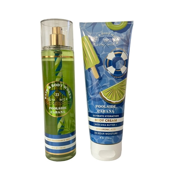 Bath and Body Works Poolside Cabana Fragrance Mist & Body Cream Set 8 fl oz