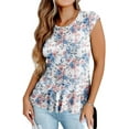 thumbnail image 3 of KISSMODA Womens Summer Tank Tops Casual Cap Sleeve Shirts Dressy Notched V Neckline Tunics Cute Printed Floral Blouses S-3Xl, 3 of 4