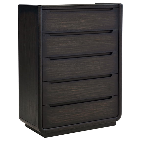 Leandro 5-drawer Bedroom Chest of Drawers Burnished Black