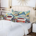 thumbnail image 6 of Cartoon Funny Shark Plush Pillowcase, Luxury Soft King Pillow Case for Hair and Skin, Standard Size Pillow Covers with Zipper Closure, 20x26in #592 Home Decor Gifts, 6 of 7