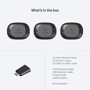 Vive Wireless Ultimate Tracker for VR Headset, Black, 3 Pieces