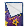 thumbnail image 2 of Cartoon Activity Soft Flannel Fleece Blanket, Space Themed Educational Numbers Game Astronaut Reaching to the Spaceship, Cozy Plush for Indoor and Outdoor Use, 50" x 70", Multicolor, by Ambesonne, 2 of 5