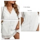thumbnail image 4 of Vestido de punto de encaje de verano,Vestido de encaje de manga corta con cuello en V corto para mujer Vestido de encaje de manga corta con cuello en V Construcción robusta, 4 of 5