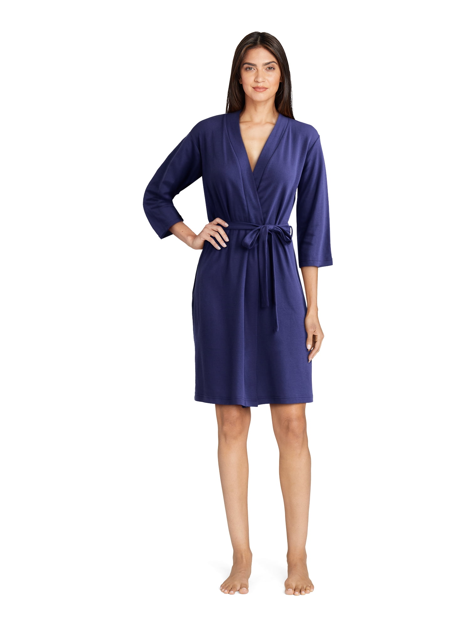 Lissome Women's and Women's Plus Size Waffle Knit Wrap Robe, Size S-4X