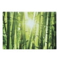 thumbnail image 1 of East Cutting Board, Bamboo Forest with Morning Sunlight Sun Beams Through Trees Jungle Scene, Decorative Tempered Glass Cutting and Serving Board, Large Size, Lime Green Yellow, by Ambesonne, 1 of 1