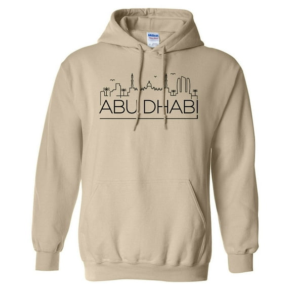 Skyline Abu Dhabi Hoodie Sweatshirt Unisex X-Large Sand