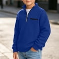 thumbnail image 6 of Sakuulaan Boys Quarter Zip Sweatshirt Mock Neck Textured Knit Casual Long Sleeve Jacket, 6 of 7
