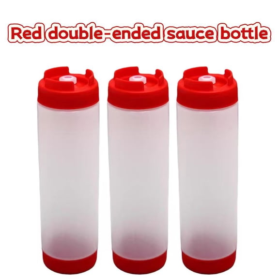 Ausign 16 Oz Inverted Plastic Squeeze Bottles, Refillable Tip Large Valve Dispenser Condiment Squeeze Bottle for Sauces Ketchup
