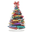 thumbnail image 2 of Christmas Tree Desktop Decoration,Book Stack Christmas Tree Acrylic Tabletop Sign,2D Flat Book-Shaped Acrylic Ornament,Literary Style Christmas Acrylic Tabletop Accent,Festive Decor for Tabletop, 2 of 4