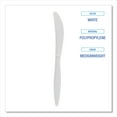 thumbnail image 3 of Boardwalk Mediumweight Polypropylene Cutlery, Knife, White, 1000/Carton, 3 of 6