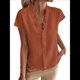 thumbnail image 1 of Camisetas Sin Mangas de Verano Informales con Cuello en V y Volantes para Mujer Rojo M, 1 of 8