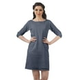 thumbnail image 1 of Moomaya Robes Courtes pour Femmes Imprimées Manches 3/4 Robe Tunique Mini Décontractée, 1 of 4