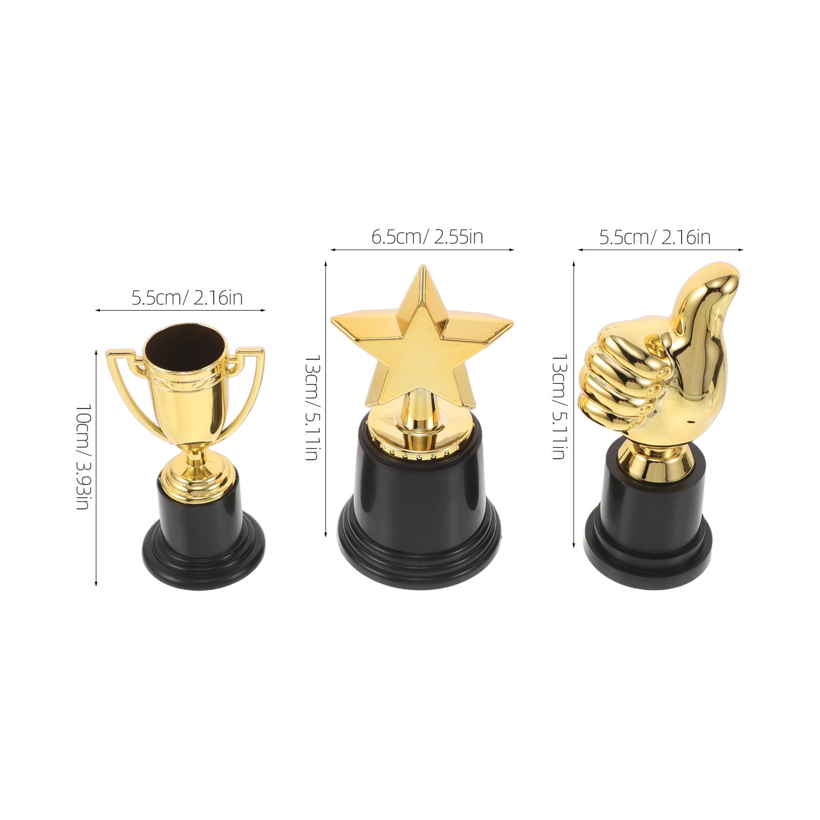 ELAYARD 15Pcs Mini Award Trophies Plastic Golden Cups for Parties Events Motivational Prizes for Participants