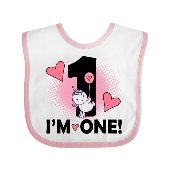 Inktastic First Birthday 1 Year Old Girl Unicorn Girls Baby Bib