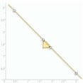 thumbnail image 2 of 14k Yellow and White Gold Two-Tone Polished Puffed Heart with Beads Anklet Length 10 Inch, 2 of 2
