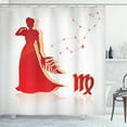thumbnail image 1 of Ambesonne Zodiac Virgo Shower Curtain, Vibrant Lady Stars, 69"Wx70"L, Vermilion Pale Grey, 1 of 3