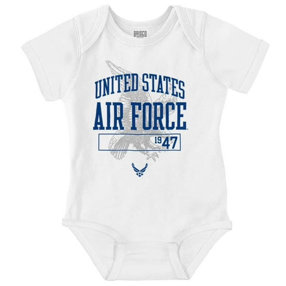 US Air Force USAF Logo Bald Eagle Romper Boys or Girls Infant Baby Brisco Brands 18M