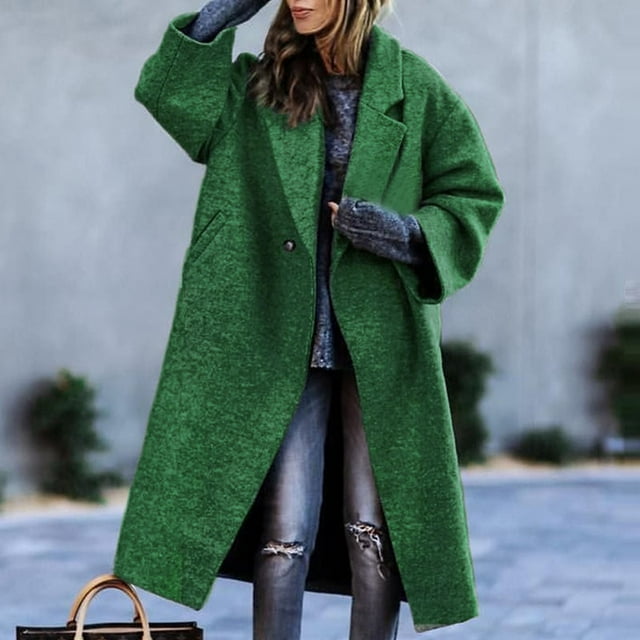 Jienlioq Winter Jackets Women Jackets Clearance Plus Size Fall Straight Cardigan Button Pocket Coat