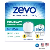 Zevo Compact Flying Insect Trap - 1 Plug In Device & 1 Cartridge