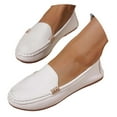 thumbnail image 3 of Xiaoxatg Women's Casual Shoes Mom Shoes Foot Stirrup Solid Color Flat Bottom Comfort for Everyday Use 8.5 White, 3 of 9