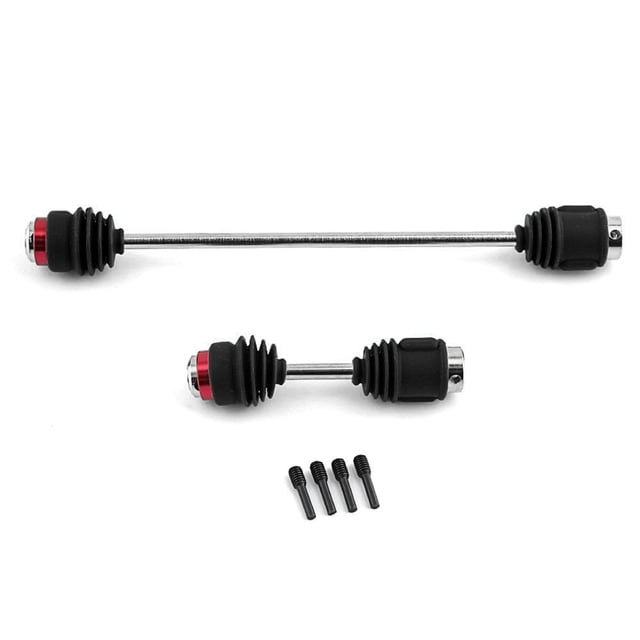 Black Metal Steel Front & Rear Center Driveshaft CVD Set with Dust Covers - BJM473 Replacement Parts for Traxxas Summit 1/10 Scale RC Car, 5650R Compatible, 18x12x2cm Package, 85g Weight