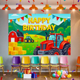 thumbnail image 3 of Farm Themed Happy Birthday Banner Backdrop Decorations Party Supplies for Birthday Party Photography Props Outdoor Celebrations Farmyard Events, 3 of 7