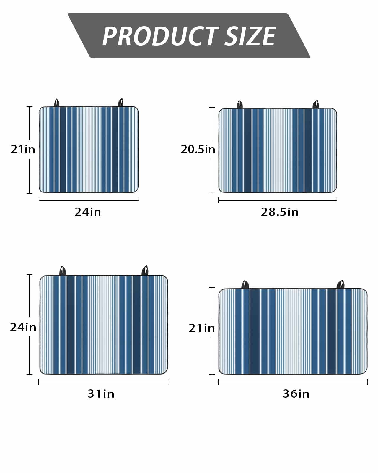 Stove Top Covers for Electric Stove, Navy Blue Ombre Stripe Glass Stovetop Cover Protector, Farmhouse Simple Striped Induction Cooktop Protector Oven Mat for Kitchen Countertop 24"x21"