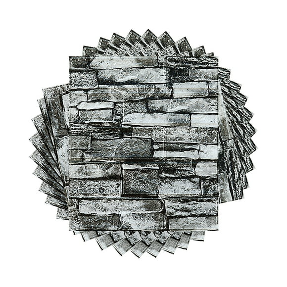 PAPEL TAPIZ PATRÓN PIEDRA 20 PZAS COLOR GRIS