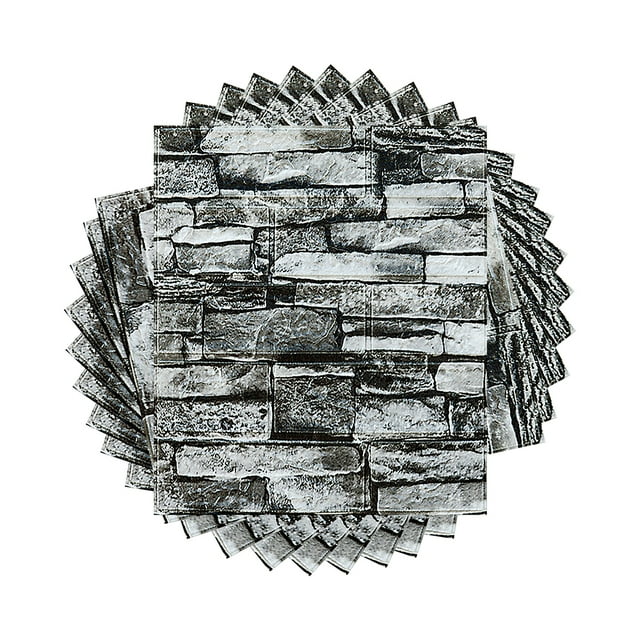 PAPEL TAPIZ PATRÓN PIEDRA 20 PZAS COLOR GRIS
