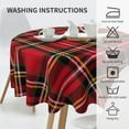thumbnail image 4 of Red Black Plaids Fitted Round Tablecloth 60 Inch,Kitchen Table Cover Waterproof Table Cloth,Retro Christmas Plaid Circle Table Covers for Indoor Outdoor, 4 of 6