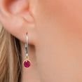 thumbnail image 3 of Gem Stone King 14K Two Tone Gold Red Ruby Earrings for Women | 2.00 Cttw | Gemstone July Birthstone | Round 6MM, 3 of 6