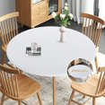 thumbnail image 1 of LAICAIW Nappe Ronde Ajustée, Nappe Réversible Imperméable et Résistante aux Taches avec Élastique Extensible, Housse de Table Facile à Nettoyer pour Usage Extérieur/intérieur, Convient aux Tables Rondes jusqu'à 48 Pouces-56 Pouces de Diamètre, Blanc, 1 of 7