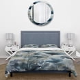 thumbnail image 3 of Designart "Leaf Foliage And Flowers Blue III" Floral Leaves Bedding Covert Set - Leaves Blue Floral Bed Set With 1 Sham, 3 of 6