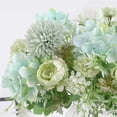 thumbnail image 3 of Coolmade 2pcs Fake Peony Silk Hydrangea Bouquet Artificial Flowers Decor Light Green, 3 of 8