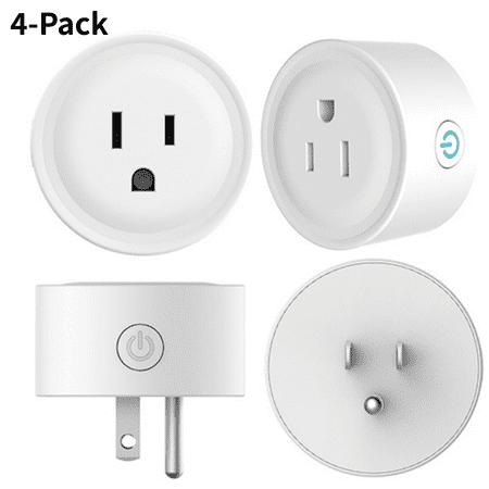 4 Pack Smart Plugs Wi-Fi Outlet 4 Pack Work with Alexa/Google Home/Smart Life Timer ON/Off Plug Schedule Built-in App Mini Wireless Socket No Hub Required