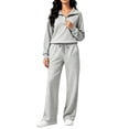 thumbnail image 2 of 2 Piece Sets for Women Fall Outfits Loose Sweatshirt Wide Leg Sweatpants Matching Set Tracksuit Long Sleeve Half Zip Sweatsuit Matching Set, 2 of 5