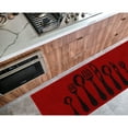 thumbnail image 4 of Chic Cutlery Print Kitchen Runner Rug Red with Soft Wool Effect - 48 x 20 inches, 4 of 5