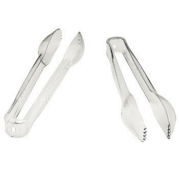 Set of 4 - 6 1/2" Clear Plastic Tongs