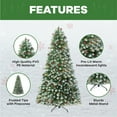 thumbnail image 4 of 9ft Snow Flocked Christmas Tree with Lights, Christmas Tree with Pine Cones, Berries, Foot Pedal, 2128 Branch Tips, 900 Warm Lights and Metal Stand by Homestock, 4 of 8